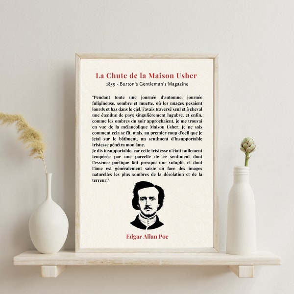 Affiche Littéraire "La Chute de la Maison Usher, Edgar Allan Poe"