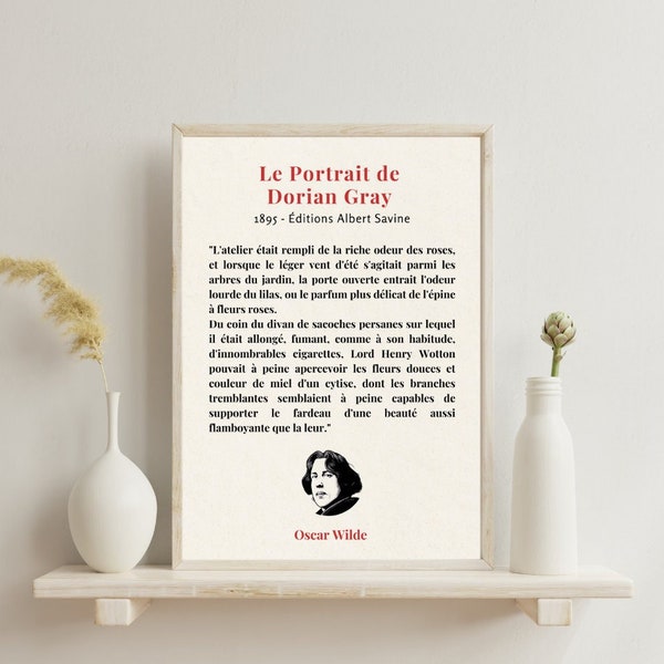 Affiche Littéraire "Le Portrait de Dorian Gray, Oscar Wilde"