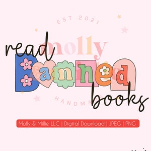 Read Banned Books PNG | Digital Download for Read Banned Books | Digital Art | Banned Books PNG | Librarian PNG | School Librarian