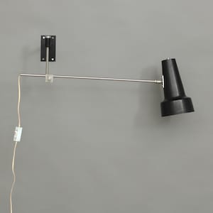 Willem Hagoort, Model 55, black metal wall lamp, for Hagoort Lightning, 1960s.