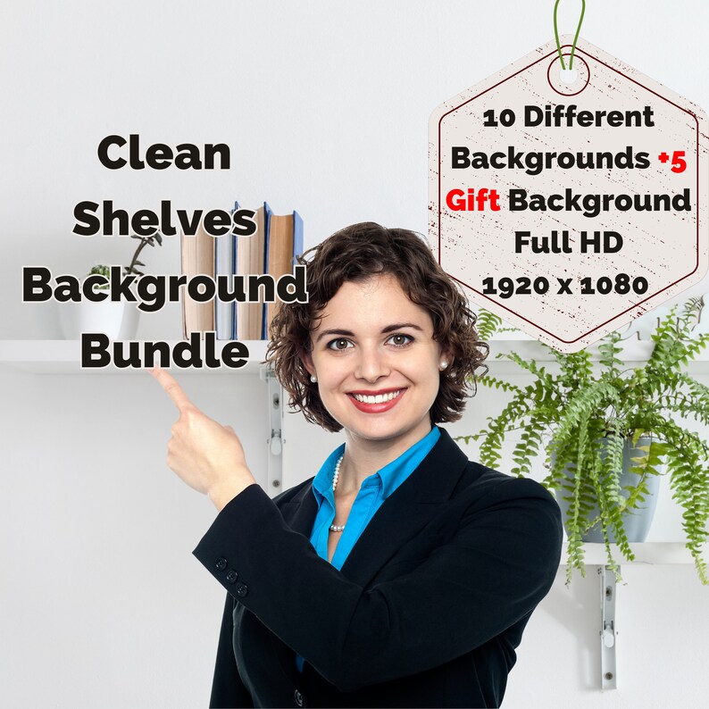 Clean Shelves Virtual Backgrounds for Zoom Meetings Book Etsy