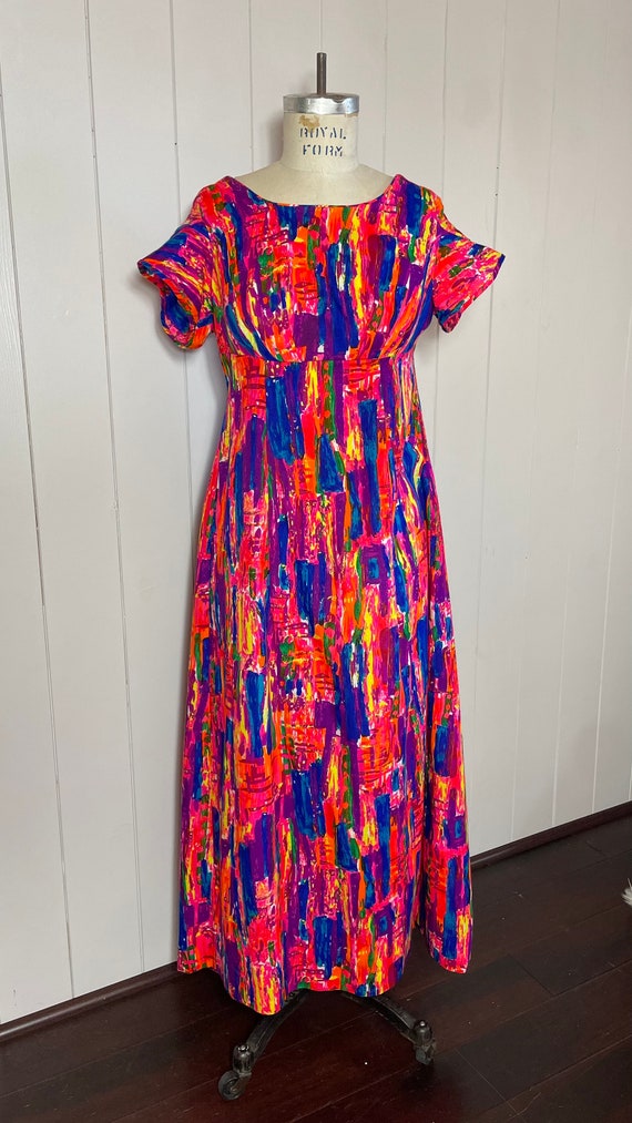 Vintage 60’s Psychedelic Maxi Dress - image 4