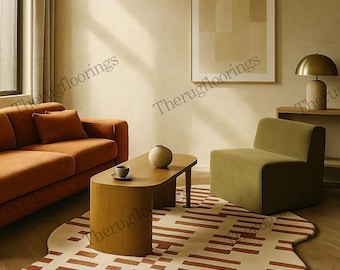Soft brown beige color modern irregular Nz Wool Rug 5x8 6x9 7x10 8x10 9x12 10x14 Feet Large Area Rug, Rug for any Room.