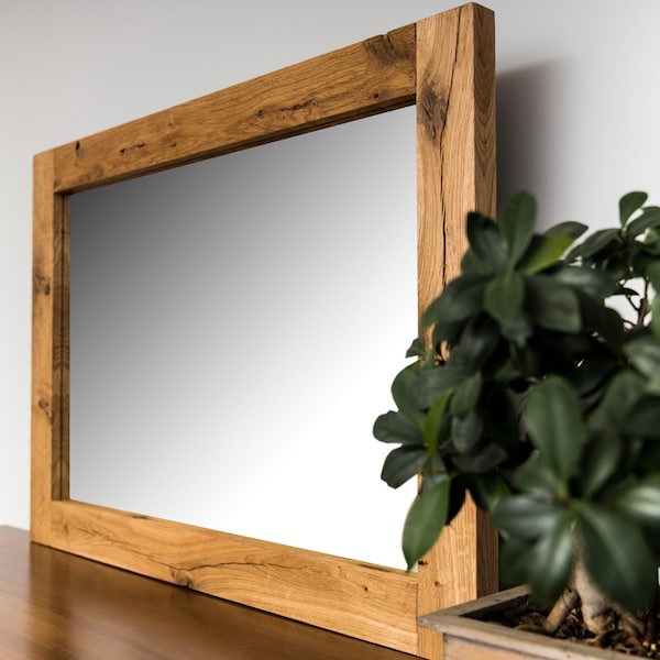 Mirror with a oak frame