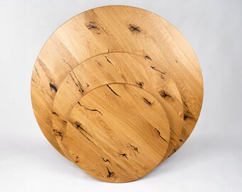 Rustic style tabletop made of natural oak wood