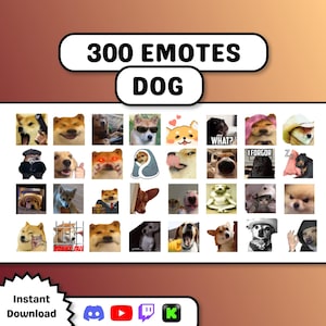 犬の絵文字300種類パック | かわいい犬のTwitch/Discord絵文字 | アニメーションと静止画のストリームパック | 即時ダウンロード