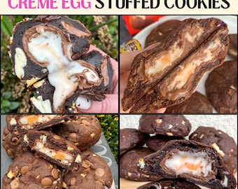 Creme Egg Stuffed Cookies / Gourmet Cookie / Stuffed Cookie / Cookie recipe