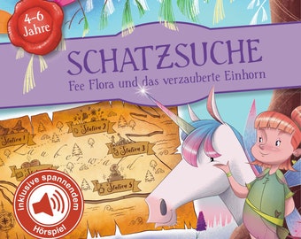Treasure Hunt Fairy Flora Unicorn incl. Audio Play | Scavenger Hunt Template as a Printable PDF | Treasure Hunt for Children's Birthday Parties (Ages 4-6)