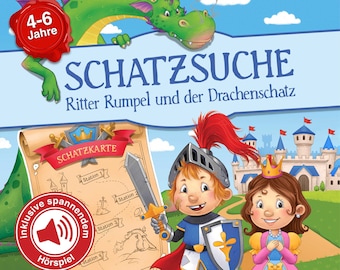 Schatzsuche Ritter Rumpel inkl. Hörspiel | Fertige Schnitzeljagd Vorlage als PDF zum Ausdrucken | Schatzsuche Kindergeburtstag ab 4-6 Jahren