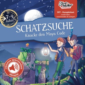 Caccia al tesoro Maya con riproduzione audio | Modello di caccia al tesoro pronto all'uso in formato PDF da stampare | Caccia al tesoro per compleanni di bambini dai 7 ai 9 anni