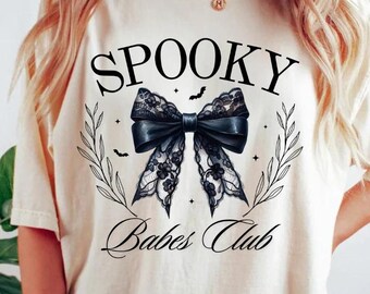 Spooky Babes Social Club Png Coquette Designs Retro Halloween png Spooky Season Png Witch Png Sublimation Designs Halloween Bow png Fall PNG