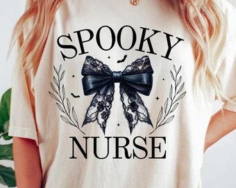 Spooky Nurse Social Club Png Coquette Designs Retro Halloween png Spooky Season Png Witch Png Sublimation Designs Halloween Bow png Fall PNG
