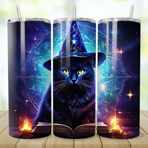 Envoltura de vaso de gato PNG Vaso de Halloween Diseño de vaso espeluznante, Envoltura de gato delgada de 20 oz, Envoltura de Halloween, Vaso espeluznante, Diseños de vasos de otoño