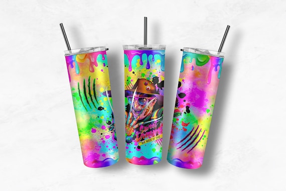 Halloween PNG, Tumbler wrap, Halloween wrap, Halloween design, Tumbler design, Sublimation wrap, Freddy Kruegar, 20oz png design, Horror PNG