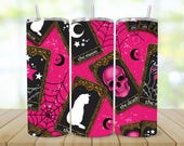 Tarot card design, Witchy design, Tumbler wrap, Halloween wrap, Halloween design, Tumbler designs, Sublimation wrap, Tumbler PNG, 20oz png
