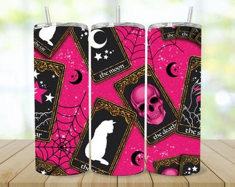 Tarot card design, Witchy design, Tumbler wrap, Halloween wrap, Halloween design, Tumbler designs, Sublimation wrap, Tumbler PNG, 20oz png