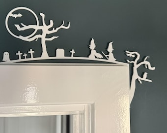 Halloween Scene Door Frame Accent - 3D-Printed Door Corner Decor