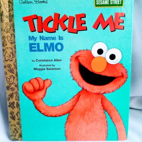 Elmo Book Sesame Street Tickle Me Hardcover with Colorful Illustration Gift