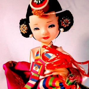 Chic Korean Girl Figurine, Unique Souvenir from Korea, For Her Birthday, a Beautiful Decorative Dress Figurine, Perfect Home Decor Gift