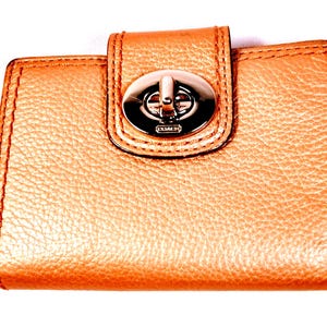 Carteira Coach Vintage para Mulheres, Carteira Coach Rara de Couro Miss Coach, Presente para Ela, Coach com Zíper, Presente de Casamento para uma Amiga