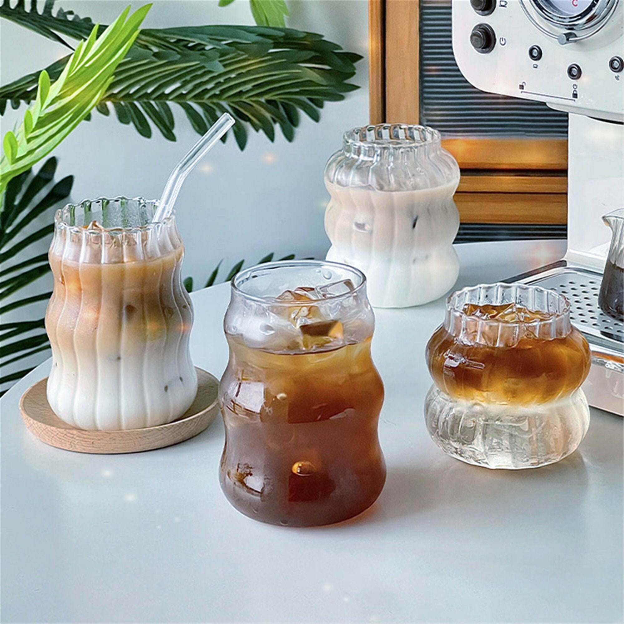 Can Shaped Drinking Glasses With Bamboo Lids And Glass Straws - Perfect For  Cocktails, Whiskey, And Iced Coffee - Cute And Stylish Tumbler Cups - Ideal  Gift - Temu
