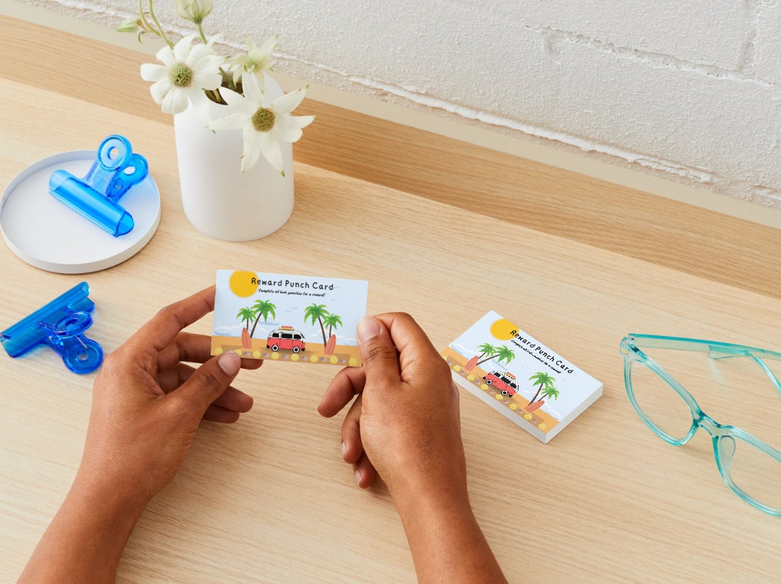 Beach Themed Reward Punch Cards - Etsy