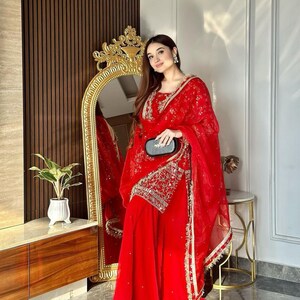 Red dress shop for karwa chauth