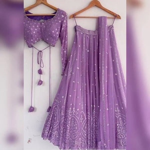 Premium Fully Embroidered Purple Lehenga Choli & Dupatta Set , Partywear Suit , Purple Lehenga Choli , Bridesmaid Lehenga , Bridal Lehenga