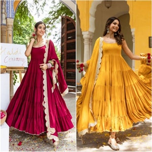 Buy Long Anarkali Suit Online In India Etsy India