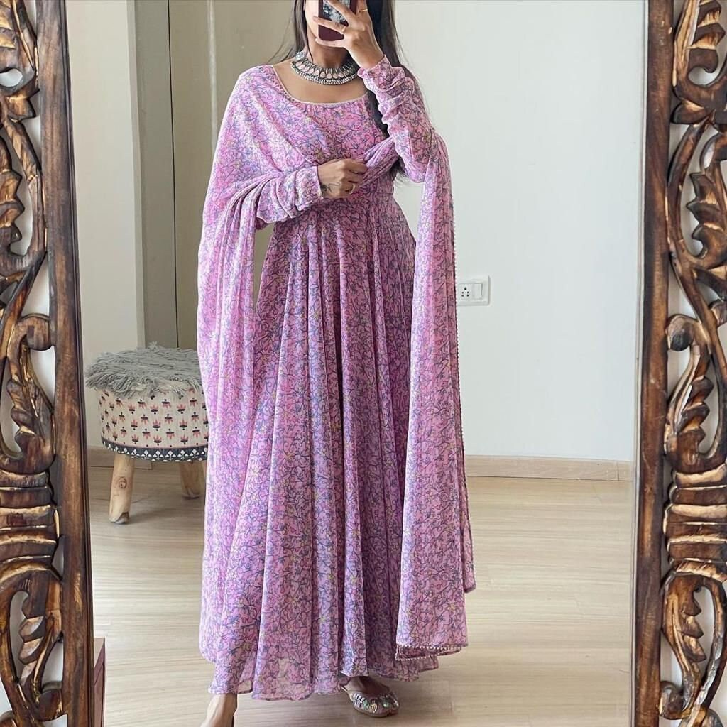 Premium Pakistani Heavy Georgette Long Flared Anarkali Gown - Etsy Canada