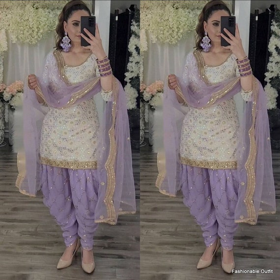 Buy Punjabi Suit for Women Salwar Kameez Patiala Kurta Shalwar for Indian  Traditional Wedding Party Wear Online in India - Etsy | Simple indian suits,  Patiala suit designs, Punjabi outfits
