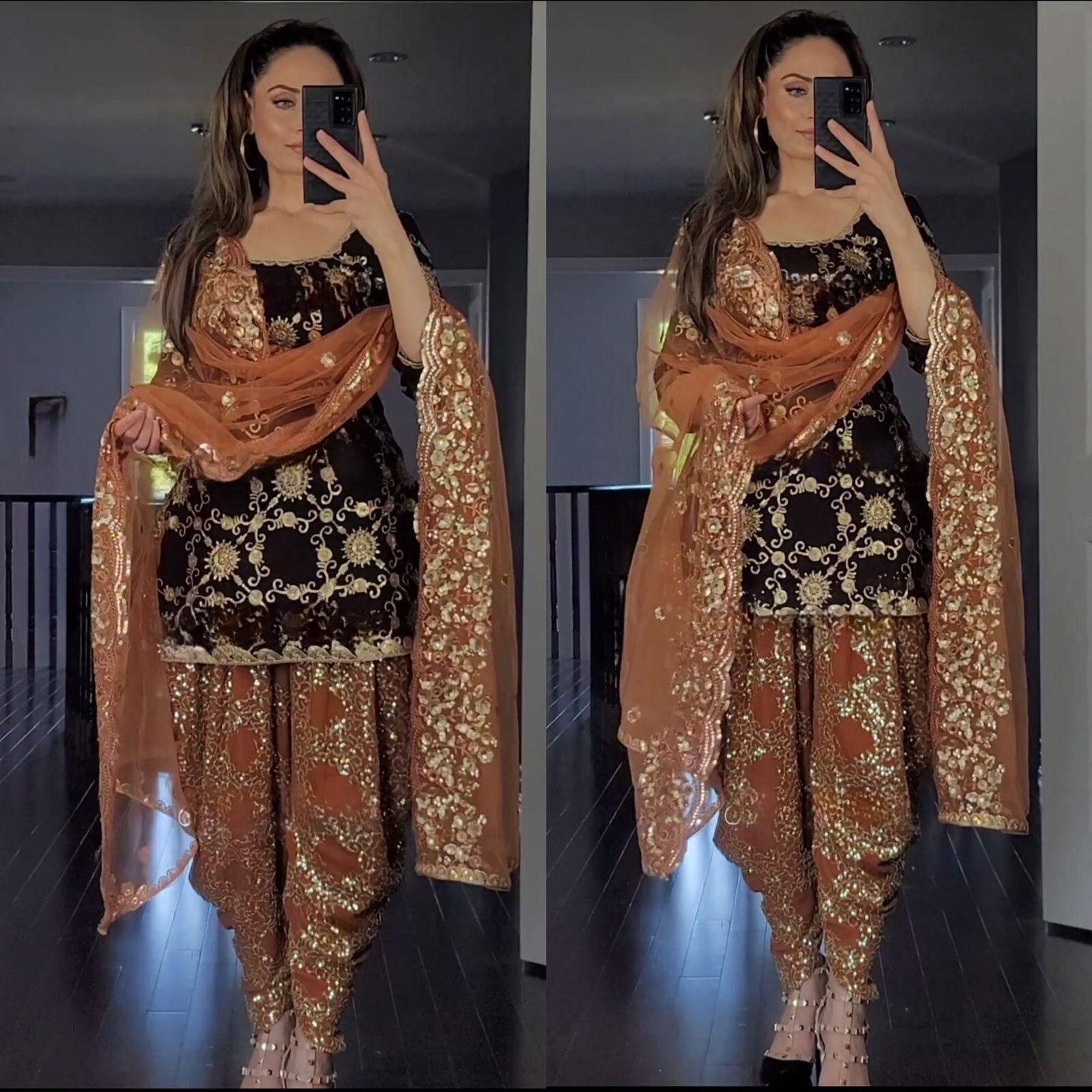 Plain black punjabi 2025 suit design