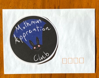 Moth man appreciation club sticker