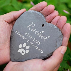 Engraved Pet Memorial Garden Stone, Dog Loss Gifts, Personalized Pet Memorial Stone Garden Sign with Hanging Stake - Honor Your Beloved Pet