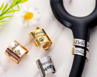 Personalized Engraved Stainless Steel Id tag for Stethoscope,Engraved Stethoscope Tag With Name,Custom Stethoscope Charm,Nurse Gifts