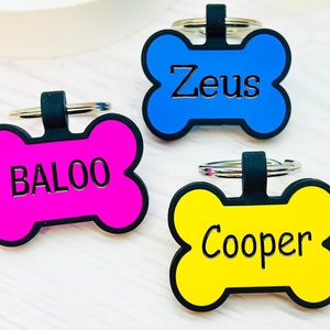 Deep Engraved Silent Bone Dog Tags,Silent Dog Tag,Dog Tag for Dogs Personalized,Silicone Dog Tag,Dog Name Tags,Pet Gift,Soundless Dog Tag