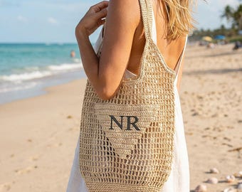 Personalized beach tote bag,Beach straw bag,Custom Straw Raffia Beach Bag,Bridal Shower Bag,Party Gift Bag,Straw Crochet Bag,Bridesmaid Tote