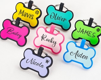 Silicone Pet Tag, Silent ID Tag for Dogs, Silent Pet Tag for Cats, Slide On Personalized Pet ID Tag with Custom Engraving Dog Tag, No Noise