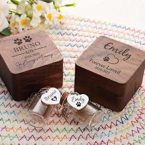 Handcrafted Wooden Pet Memorial,Custom Pet Ashes Keepsake Box,Personalized Cat and Dog Loss Gift,Pet Fur Memorial Keepsake,Pet Sympathy Gift