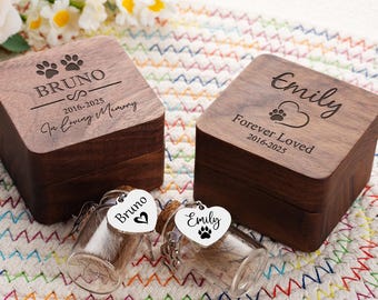 Handcrafted Wooden Pet Memorial,Custom Pet Ashes Keepsake Box,Personalized Cat and Dog Loss Gift,Pet Fur Memorial Keepsake,Pet Sympathy Gift