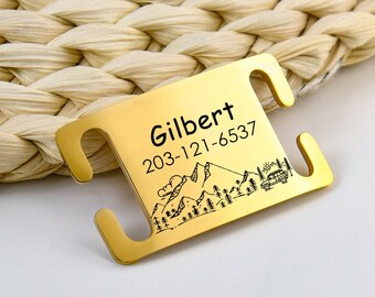 Silent Dog Collar Tag,Pet Address Tag,Personalized Slide On Dog Tag,Engraved Stainless Steel Dog Tag,No Jingle ID tag,Custom Dog Cat Tags