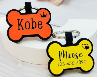 Soundless Dog Tag for Dogs,Personalised Dog Tag,Silent Dog Id Tag,Cutsom Engraved Pet Name tag,Silicone Dog Id Tag for Collar, Pet Tags