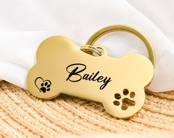 Personalized Dog and Cat Name Tag, Dog Tag Engraved for Pets, Keep Safe Microchipped Dog Tag, Customized Dog Tag, Cute Dog ID Tag, Pet Gift