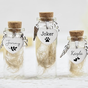 Dog Memorial Jar,Custom Pet Fur Memorial Jar,Personalized Fur Keepsake, Loss of Pet Gifts,Rainbow Bridge Gift,Urn Memorial Gift,Dog Memorial