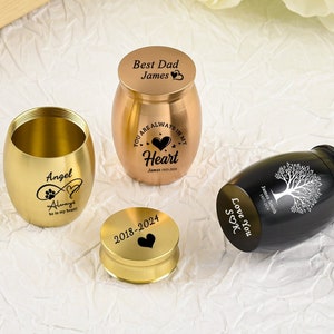 Miniurna personalizada, urnas de cremación, urnas funerarias, urnas pequeñas, urnas para niños, urnas humanas, urnas personalizadas para cenizas, recuerdo de cenizas, miniurna conmemorativa