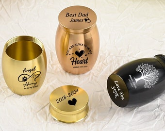 Personalized Mini Urn, Cremation Urns, Funeral Urns, Small Urn, Child Urns, Human Urns, Custom Ash Keeper, Ashes Keepsake, Mini Memorial Urn