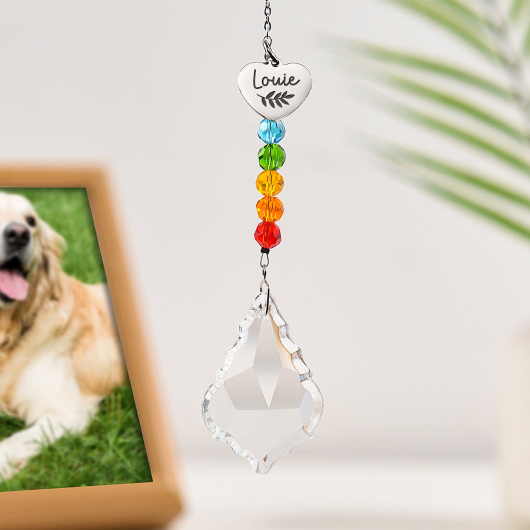 Loss of Dog Cat Pet Memorial Rainbow Sun Catcher,pet/dog Memorial Gift ...