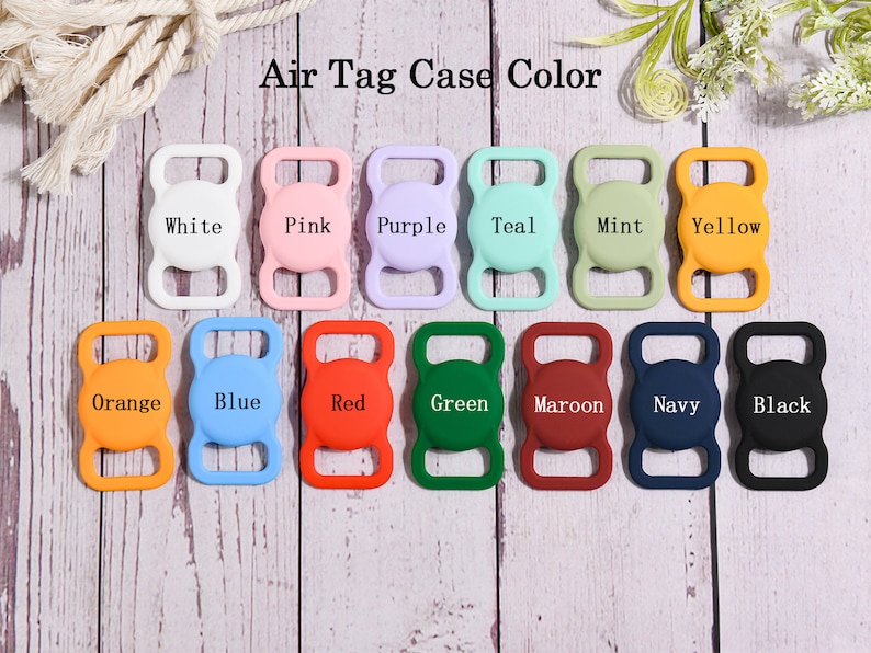 Pet AirTag Collar Holder,Slide on Dog Name Tag,Custom AirTag Cat Collar,Silicone Slient Air Tag Case,Engraved Air Tag Case for Dog Collar Bild 10