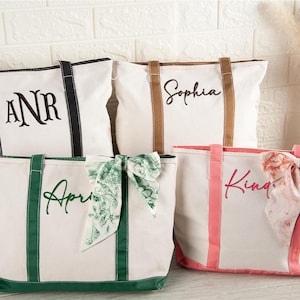 Sac fourre-tout personnalisé, sac fourre-tout brodé, sacs fourre-tout personnalisés brodés avec initiales, sac fourre-tout en toile, sac d'école, cadeau de demoiselle d'honneur