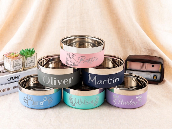 Custom Pet Bowl with Name,Engraved Dog Bowls,Small Bowls for Pet,Stainless Steel Cat Feeder Bowl Personalized Dog Bowl,Gifts for Pet Lover